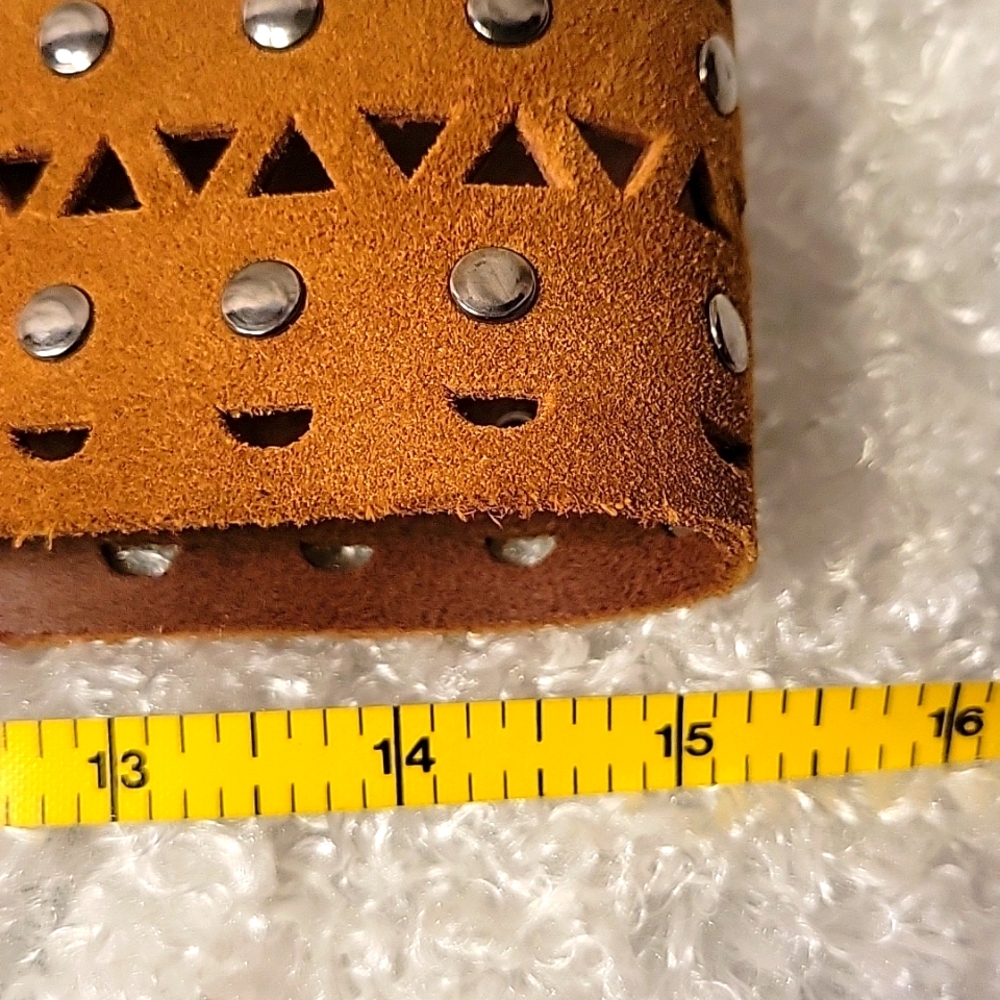 Women's Vintage Boho Leather Belt - size M - Picture 9 of 11